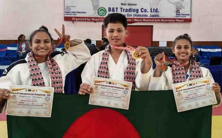 অষ্টম নেকোস (NECOS) আন্তর্জাতিক জুডো চ্যাম্পিয়নশিপে ২ টি স্বর্ণ ১ টি ব্রোঞ্জ জয় করেছে বাংলাদেশ