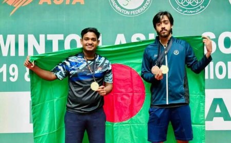 ব্যাডমিন্টন এশিয়া সাউথ এশিয়ান রিজিওনাল চ্যাম্পিয়নশিপে স্বর্ণপদক জয়ে যুব ও ক্রীড়া প্রতিমন্ত্রীর অভিনন্দন